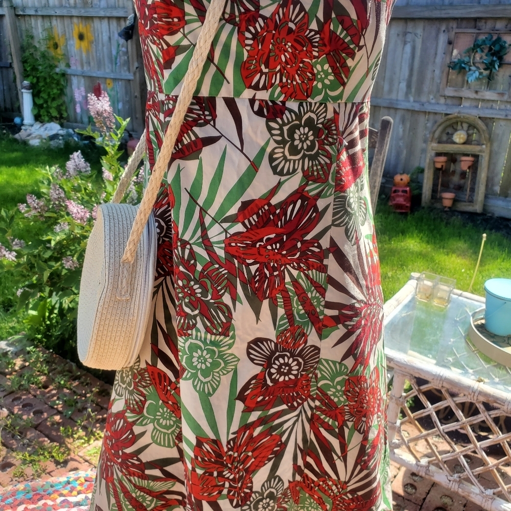 Gap Stretch A- Line Strapless Floral Dress Size 6 EUC - Picture 5 of 6